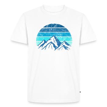 Montagnes bleues Abstraite - T-shirt Premium bio Homme - blanc - Devant - Nico (187cm)