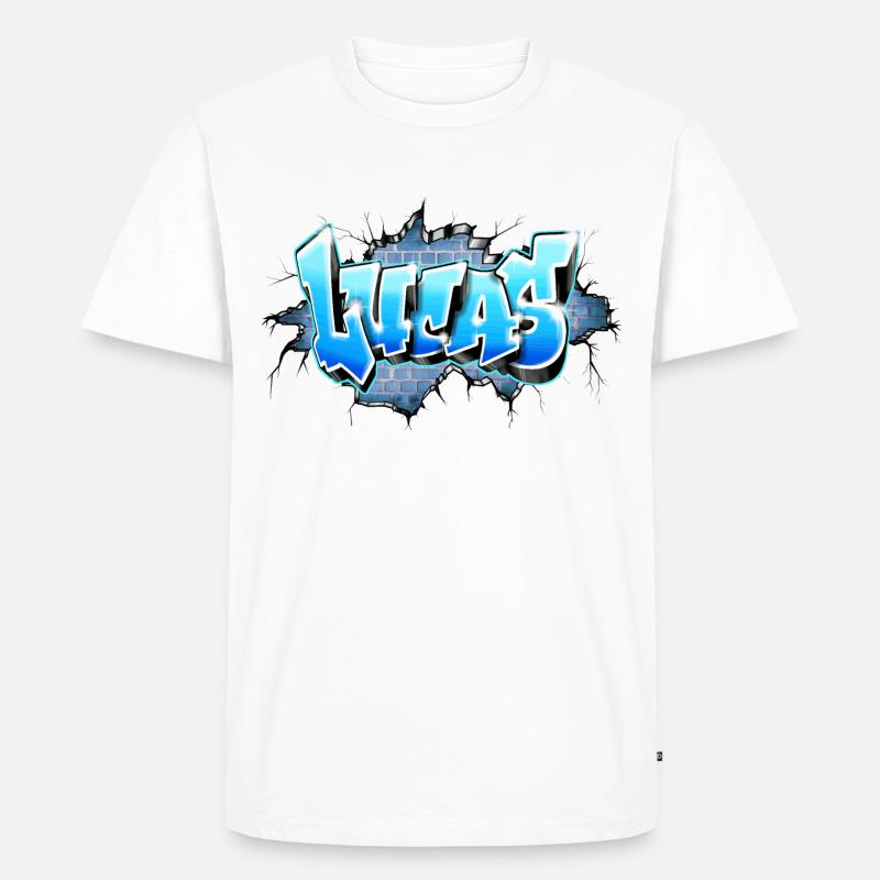 Lucas Graffiti Name - Männer Premium Bio T-Shirt - Weiß