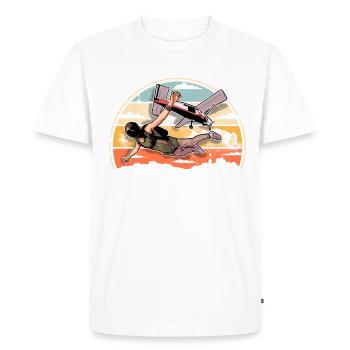 Parachute parachutiste parachutiste - T-shirt Premium bio Homme - blanc - Devant - Nico (187cm)