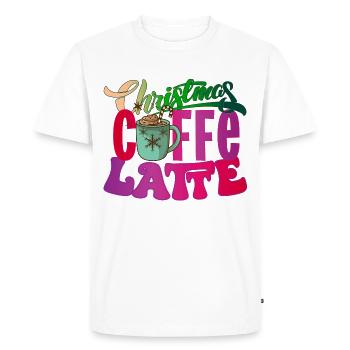 Christmas Caffe Latte Christmas xmas Coffee - Men's Premium Organic T-Shirt - white - Front - Nico (187cm)