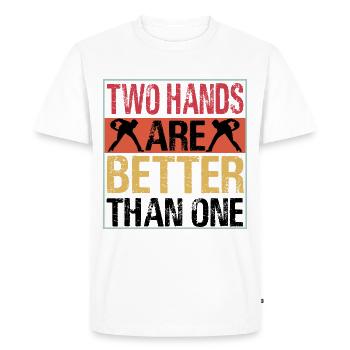 Deux mains sont plus qu’un Bowling Bowler bowler bowlen kegel - T-shirt Premium bio Homme - blanc - Devant - Nico (187cm)