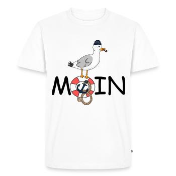 Mouette Moin - T-shirt Premium bio Homme - blanc - Devant - Nico (187cm)