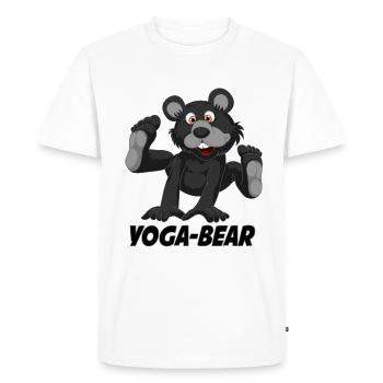 Ours de Yoga - T-shirt Premium bio Homme - blanc - Devant - Nico (187cm)