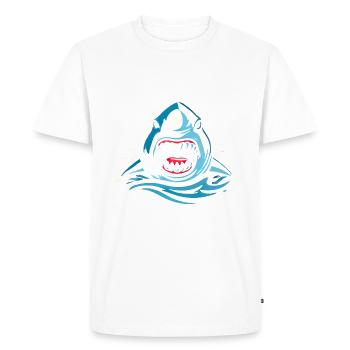Morsure de requin féroce illustrationMorsure de requin féroce I - T-shirt Premium bio Homme - blanc - Devant - Nico (187cm)