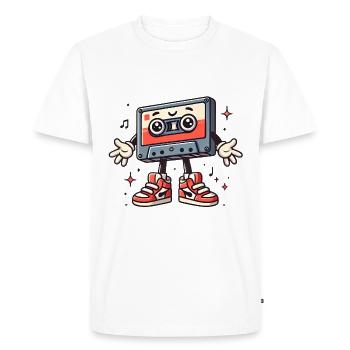 Cassette rétro Personnage de dessin animé - T-shirt Premium bio Homme - blanc - Devant - Nico (187cm)