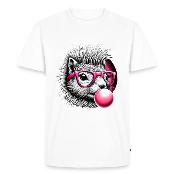Écureuil excentrique avec des lunettes roses - T-shirt Premium bio Homme - blanc - Devant - Nico (187cm)