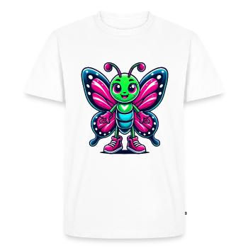 Personnage de papillon de dessin animé coloré - T-shirt Premium bio Homme - blanc - Devant - Nico (187cm)