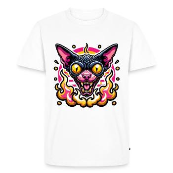 Flammes féroces Sphynx Cat Valentine - T-shirt Premium bio Homme - blanc - Devant - Nico (187cm)