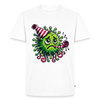 Pas de fête, germe triste avec chapeau de fête - T-shirt Premium bio Homme - blanc - Devant - Nico (187cm)