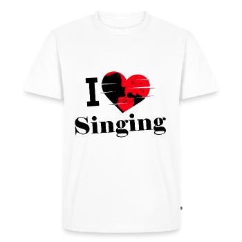 J'adore chanter dans une chorale - T-shirt Premium bio Homme - blanc - Devant - Nico (187cm)