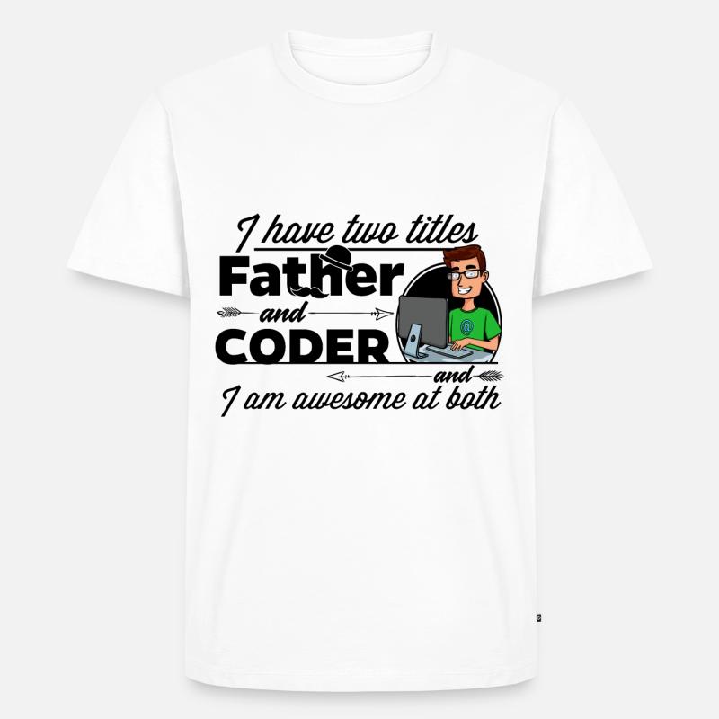 Programmierer und Vater - Männer Premium Bio T-Shirt - Weiß