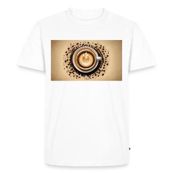 A Coffee Bean Latte from The Coffee Bean - Men's Premium Organic T-Shirt - white - Front - Nico (187cm)