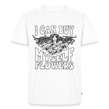 Buy myself flowers Shirt Illustration - Men's Premium Organic T-Shirt - white - Front - Nico (187cm)