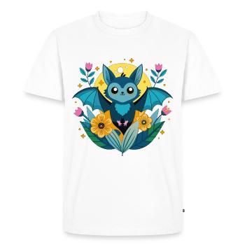 Petite chauve-souris dans le soleil couchant - T-shirt Premium bio Homme - blanc - Devant - Nico (187cm)