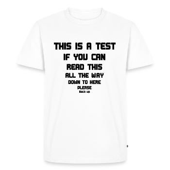 Drôle de sorts funny quotes sort - T-shirt Premium bio Homme - blanc - Devant - Nico (187cm)