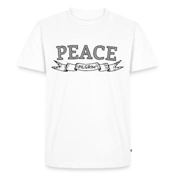 Pèlerin de la paix - T-shirt Premium bio Homme - blanc - Devant - Nico (187cm)