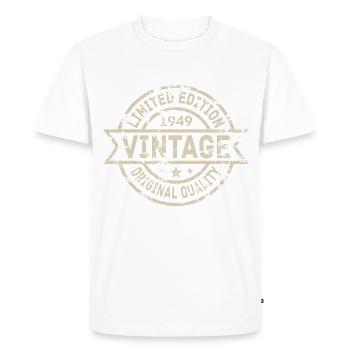 1949 Naissance Anniversaire Année de naissance millésime - T-shirt Premium bio Homme - blanc - Devant - Nico (187cm)