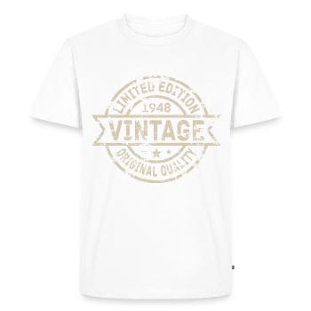 1948 Naissance Anniversaire Année de naissance Millésime - T-shirt Premium bio Homme - blanc - Devant - Nico (187cm)