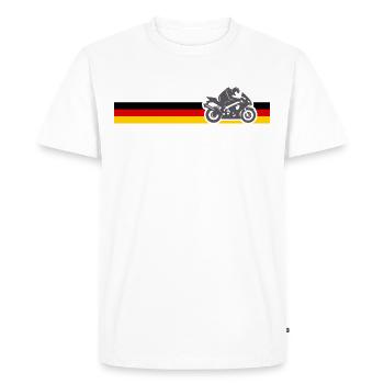 motos drapeaux allemagne moto - T-shirt Premium bio Homme - blanc - Devant - Nico (187cm)