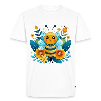 Bébé abeille butine - T-shirt Premium bio Homme - blanc - Devant - Nico (187cm)