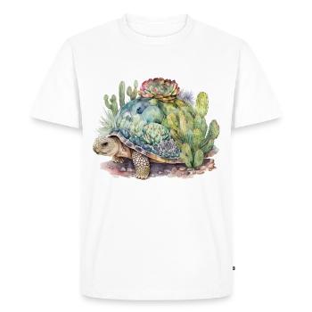 Tortue de Sulcata Tortue à éperon africaine Tortue - T-shirt Premium bio Homme - blanc - Devant - Nico (187cm)