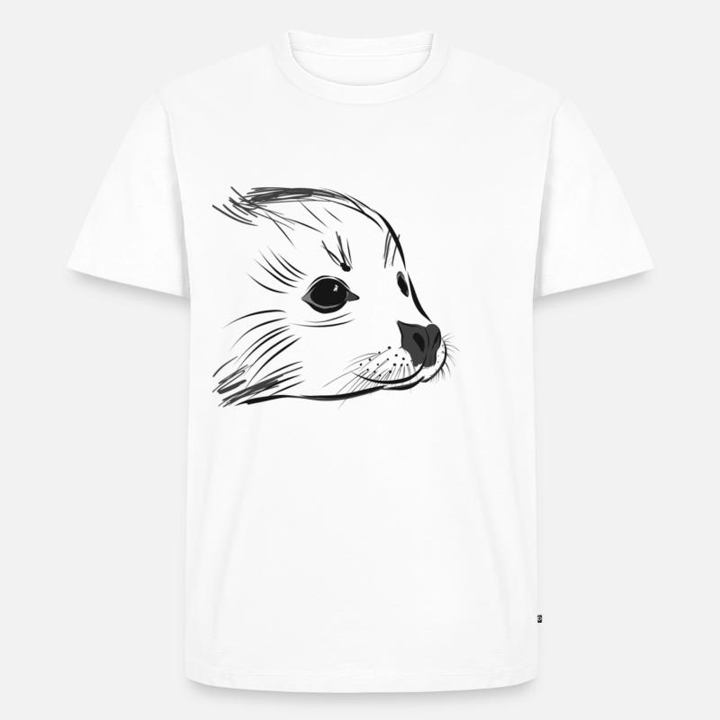 Robbe - Männer Premium Bio T-Shirt - Weiß