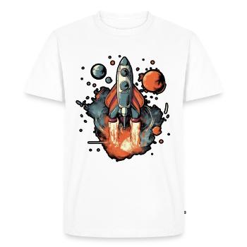 A Space Rocket Launch Through Space - Men's Premium Organic T-Shirt - white - Front - Nico (187cm)