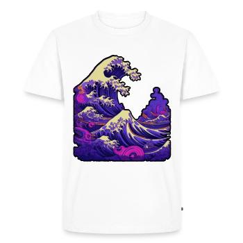 Tsunami wave japanese art, low colour palette - T-shirt Premium bio Homme - blanc - Devant - Nico (187cm)