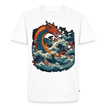 Chinese dragon emerging from water - Men's Premium Organic T-Shirt - white - Front - Nico (187cm)