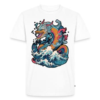 Chinese dragon emerging from water - Men's Premium Organic T-Shirt - white - Front - Nico (187cm)