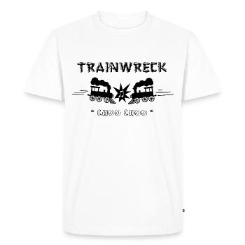 Trainwreck - Men's Premium Organic T-Shirt - white - Front - Nico (187cm)