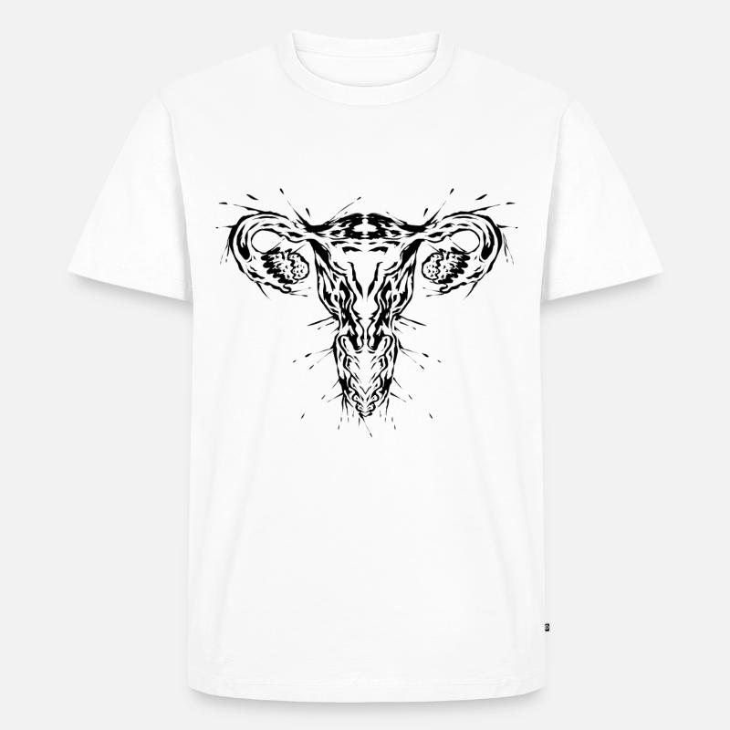 Gebärmutter Uterus Feminismus - Männer Premium Bio T-Shirt - Weiß