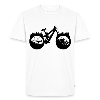 vélo - T-shirt Premium bio Homme - blanc - Devant - Nico (187cm)