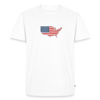 USA Heartbeat Flag America - Men's Premium Organic T-Shirt - white - Front - Nico (187cm)