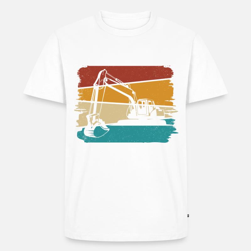 Bagger - Männer Premium Bio T-Shirt - Weiß