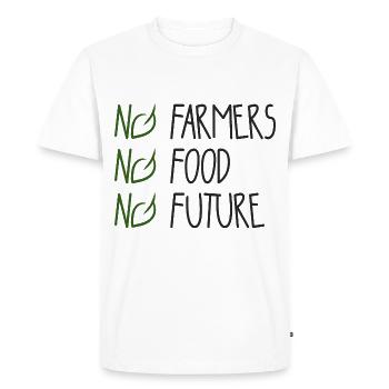 No Farmers - No Food - No Future - Farmer Farmer - Men's Premium Organic T-Shirt - white - Front - Nico (187cm)
