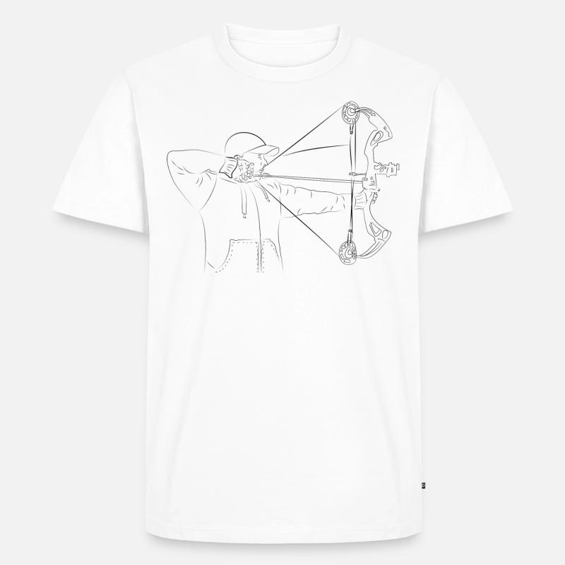 Bogenschütze Compound Bogen T-Shirt - Männer Premium Bio T-Shirt - Weiß
