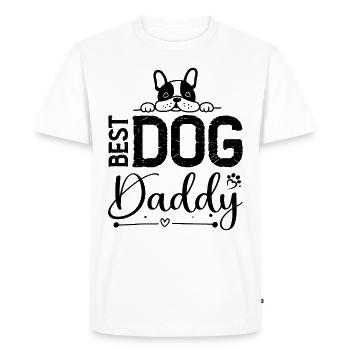Le meilleur chien papa chien père chien dictons - T-shirt Premium bio Homme - blanc - Devant - Nico (187cm)