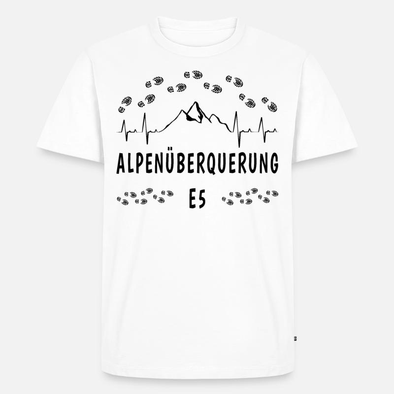 E5 Alpenüberquerung - Männer Premium Bio T-Shirt - Weiß
