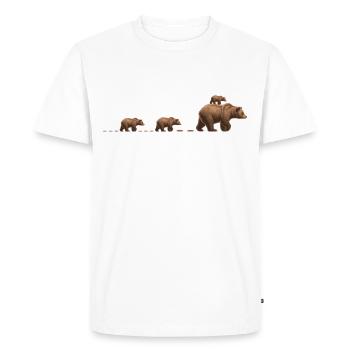 Bear Track Maman Ours 3 Enfants Papa Bear Tracks Ours - T-shirt Premium bio Homme - blanc - Devant - Nico (187cm)