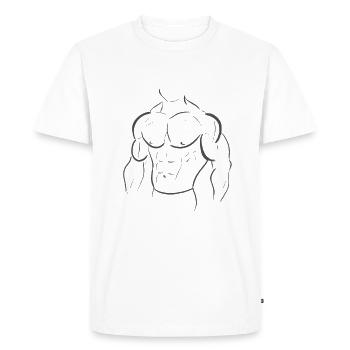 body builder - Men's Premium Organic T-Shirt - white - Front - Nico (187cm)