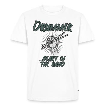 Drummer Drummer Band Cadeau Batterie - T-shirt Premium bio Homme - blanc - Devant - Nico (187cm)