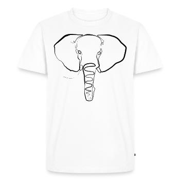 Elephant Head Elephant one-line drawing - Men's Premium Organic T-Shirt - white - Front - Nico (187cm)