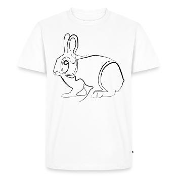 Lapin lapin - one-line drawing - T-shirt Premium bio Homme - blanc - Devant - Nico (187cm)