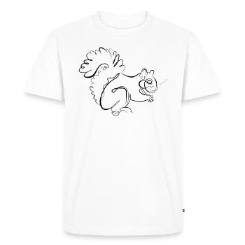 Squirrels - one line drawing - Men's Premium Organic T-Shirt - white - Front - Nico (187cm)