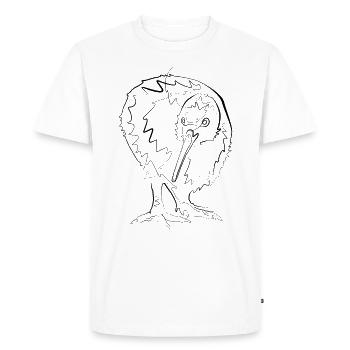 Kiwi Bird Australie - one line drawing - T-shirt Premium bio Homme - blanc - Devant - Nico (187cm)