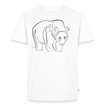 Panda l’ours animal motif - one line drawing - T-shirt Premium bio Homme - blanc - Devant - Nico (187cm)