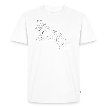 German Shepherd - one line drawing - Men's Premium Organic T-Shirt - white - Front - Nico (187cm)
