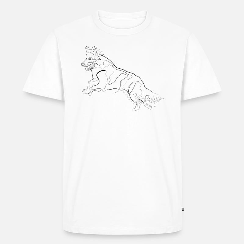 Schäferhund - one line drawing - Männer Premium Bio T-Shirt - Weiß
