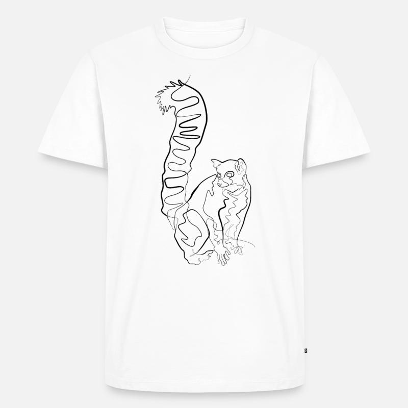 Lemur Madagaskar - one line drawing - Männer Premium Bio T-Shirt - Weiß